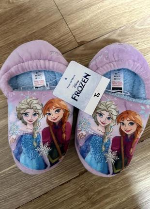 Новые тапочки девочка tu frozen эльзая и анна тапочки 28 29 30 31 размер