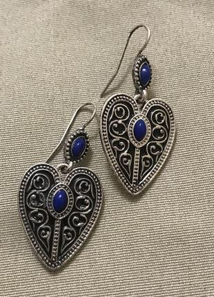 Красивые серьги с росписью винтаж