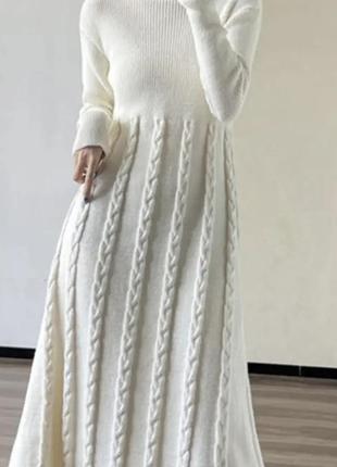Плаття  сукня нова біла вʼязана тепла