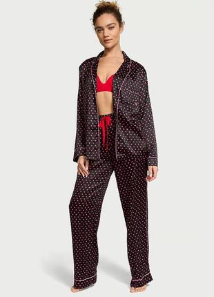 Піжама victoria's secret satin glazed satin long pajama set new
