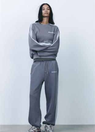 Спортивные штаны джоггеры zara с вытертым эффектом