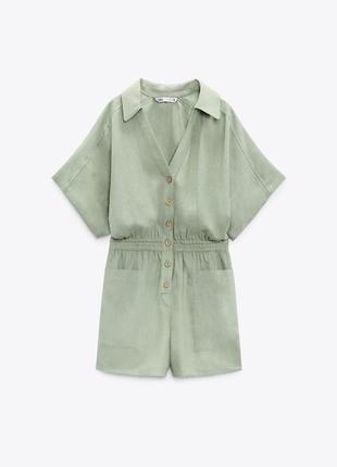 Новый с ценником льняной комбинезон zara 2025