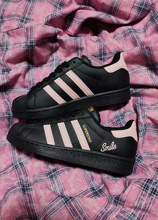 Adidas superstar "smile" black\pink