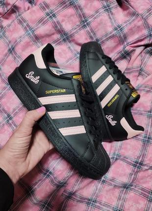 Adidas superstar "smile" black\pink