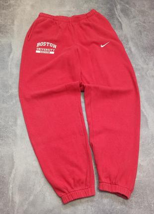 Вінтажні широкі спортивні штани nike team boston чоловічі спорт штани найк бостон котонові баггі на манжетах і шнурку в поясі