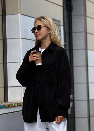 Вельветова сорочка оверсайз