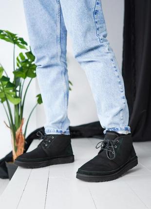 Мужские чёрные угги ugg neumel black 4