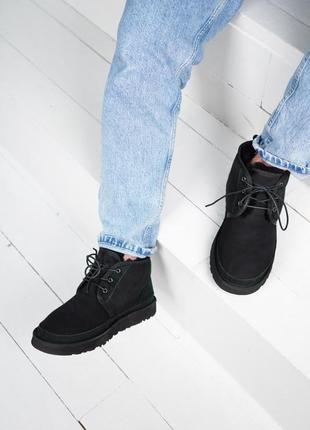 Мужские чёрные угги ugg neumel black 2