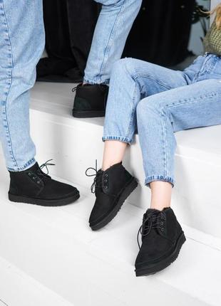 Мужские чёрные угги ugg neumel black 5