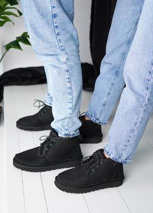 Мужские чёрные угги ugg neumel black 7