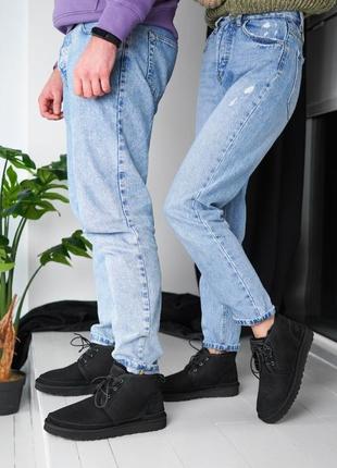 Мужские чёрные угги ugg neumel black 3