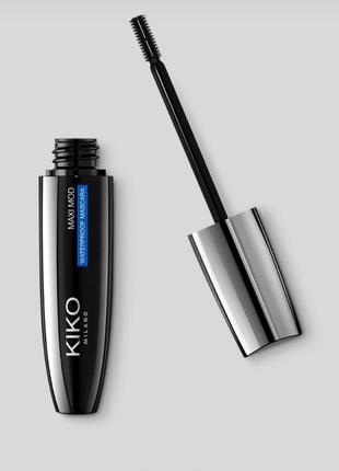 Тушь для ресниц kiko maxi mod waterproof mascara