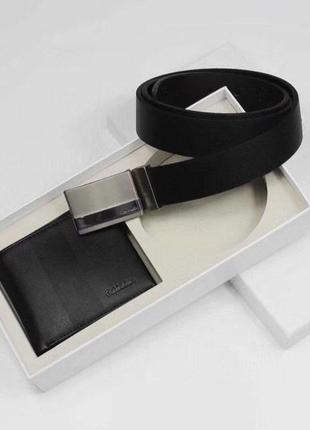 Мужской набор кошелек кельвин кляйн ремень. портмоне calvin klein ремень