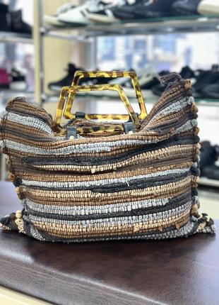 Плетена стильна вмістка сумка 👜, ідеальна на літо на на пляж