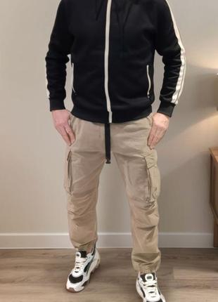 Штани карго беж чорни	 хаки и серый