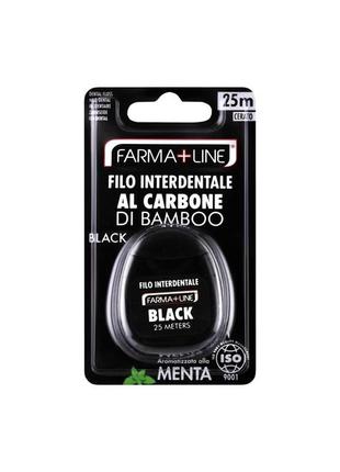Farma line зубная нить с бамбуковым углем, 25 м