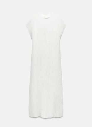 Платье-туника zw collection из 100%-го льна zara, размер xs, m7 фото