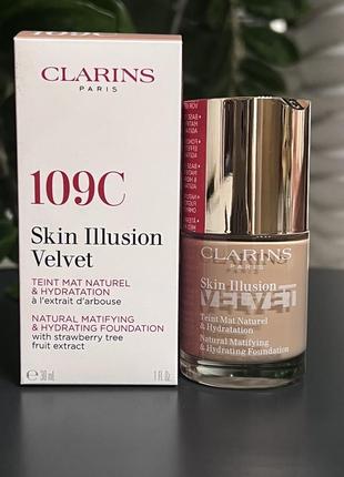 Оригінал clarins skin illusion velvet тональна основа для обличчя 109с
