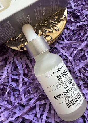 Суперконцентрированная укрепляющая сыворотка против отечности для кожи вокруг глаз с коллагеном и кофеином  valjean labs depuff eye serum, 30 ml