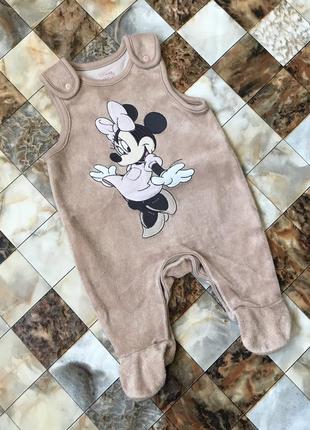 Ползуны велюровые «менные-маус»