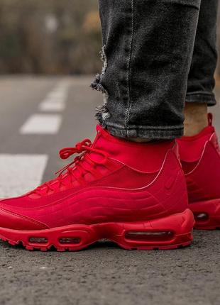 ❤️nike air max red 95 sneakerboot❤️❄️кроссовки высокие мужские еврозима