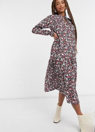 Платье миди с воланом2 фото