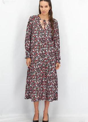 Платье миди с воланом3 фото