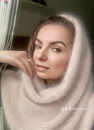 Тепла хустка бактус пух норки хустка