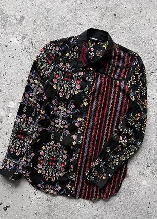 Desigual womens long sleeve floral 1927 up shirt blouse женская рубашка, блуза с длинным рукавом