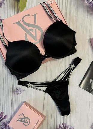 Комплект белья victorias secret оригинал украшен камнями swarovski