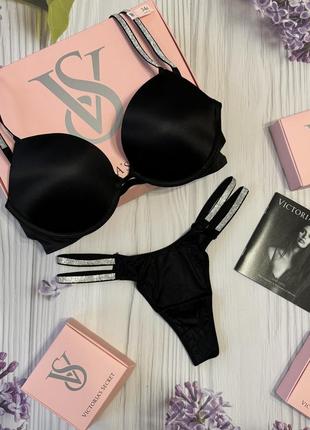 Комплект белья victorias secret оригинал украшен камнями swarovski