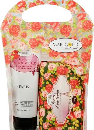 Набор marigold natural парыж твердое мыло 150 грамм + крем для рук 75 мл