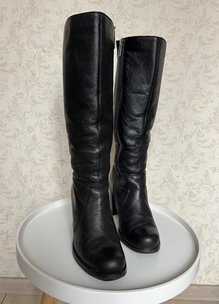 Сапоги кожаные с овечьим мехом