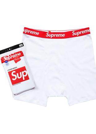 Оригинальные трусы боксеры supreme hanes comfort flex cotton boxer briefs 3 pack white