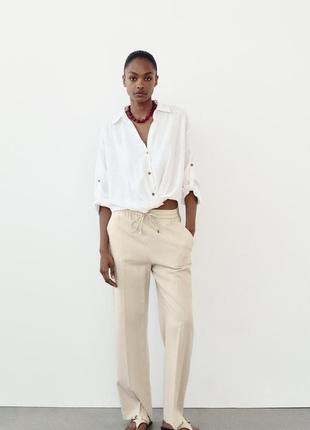 Брюки льон zara