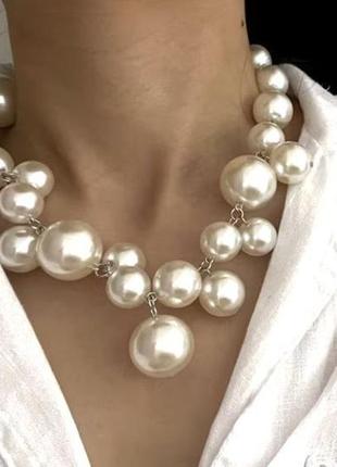Перламутровое колье в оригинальном дизайне нить жемчуга ожерелье искусственный жемчуг бусы чокер4 фото