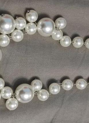 Перламутровое колье в оригинальном дизайне нить жемчуга ожерелье искусственный жемчуг бусы чокер7 фото