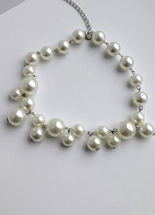 Перламутровое колье в оригинальном дизайне нить жемчуга ожерелье искусственный жемчуг бусы чокер9 фото