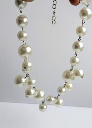 Перламутровое колье в оригинальном дизайне нить жемчуга ожерелье искусственный жемчуг бусы чокер8 фото