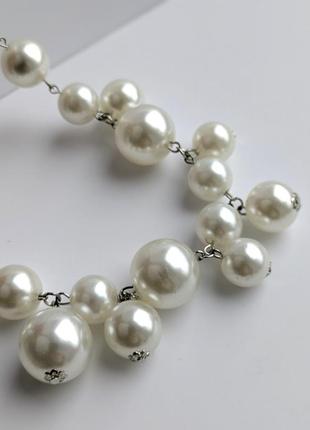Перламутровое колье в оригинальном дизайне нить жемчуга ожерелье искусственный жемчуг бусы чокер10 фото