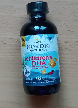 Nordic naturals, дгк для дітей, полуничний смак, для дітей 1-6 років, 119мл