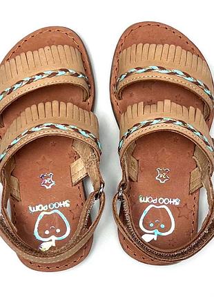 Шкіряні босоніжки дівчинці shoopom р 24. якісні дитячі сандалі з натуральної шкіри 5