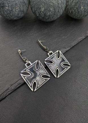 Серьги кельтский крест. серьги с эмалью
