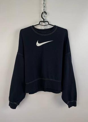 Женский оверсайз свитшот кофта nike w nsw swsh flc crew md crp