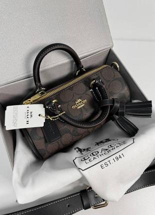 Женская коричневая сумка из эко-кожи coach