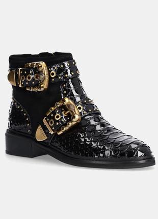 Кожаные ботинки 38 размер kurt geiger london maddox ankle bootie женские цвет черный на плоском ходу
