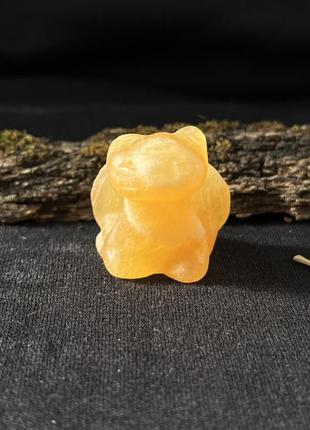 🧡 резная фигурка дракончик из натурального камня оранжевый селенит