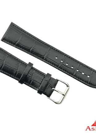 Черный кожаный ремешок на часы 24 мм арт.32894 код.99153668