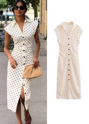 Шикарное платье из натуральной ткани zara