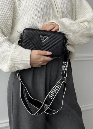 Женская сумка guess гесс стеганая&nbsp;кросс-боди в цветах черная